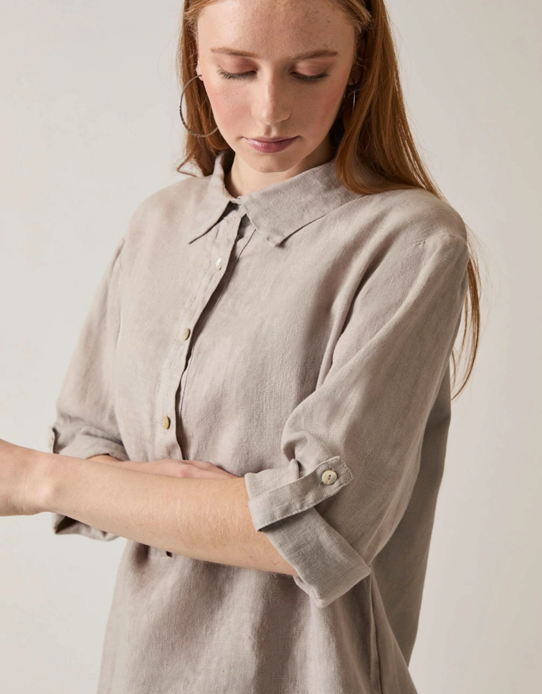 Taupe Linen Blouse - VIP