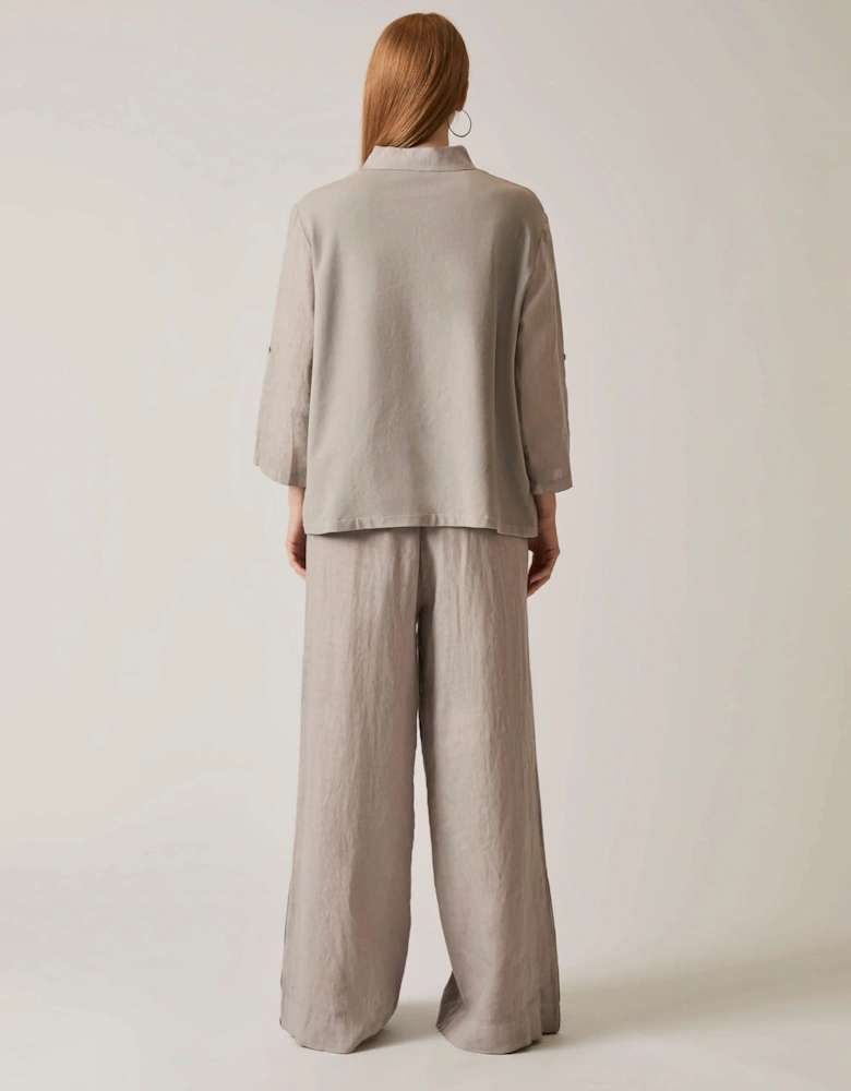 Taupe Linen Blouse - VIP