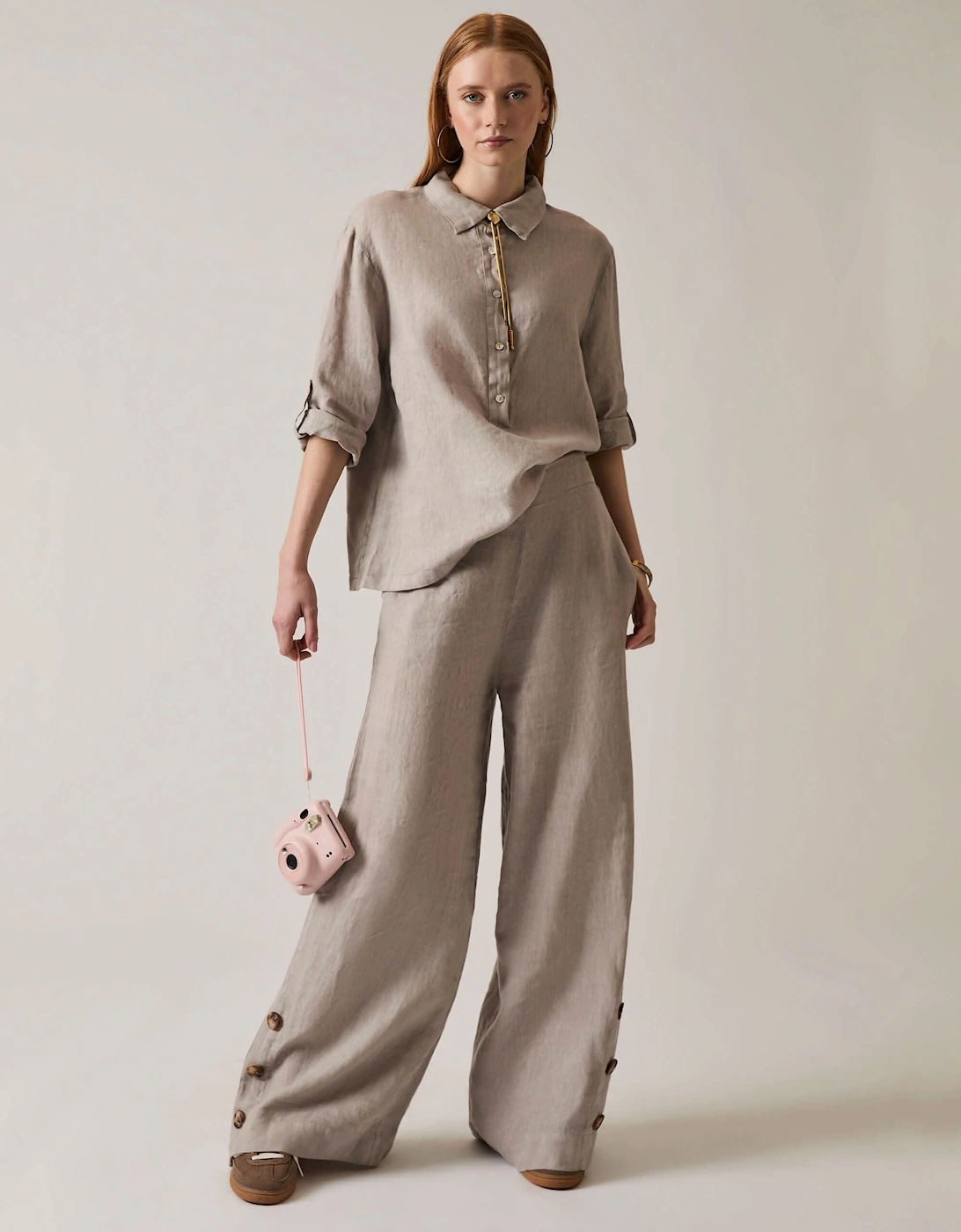 Taupe Linen Blouse - VIP
