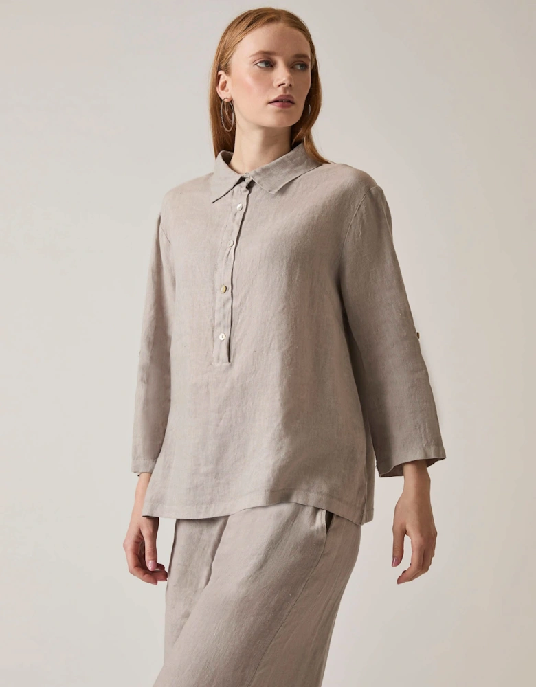 Taupe Linen Blouse - VIP