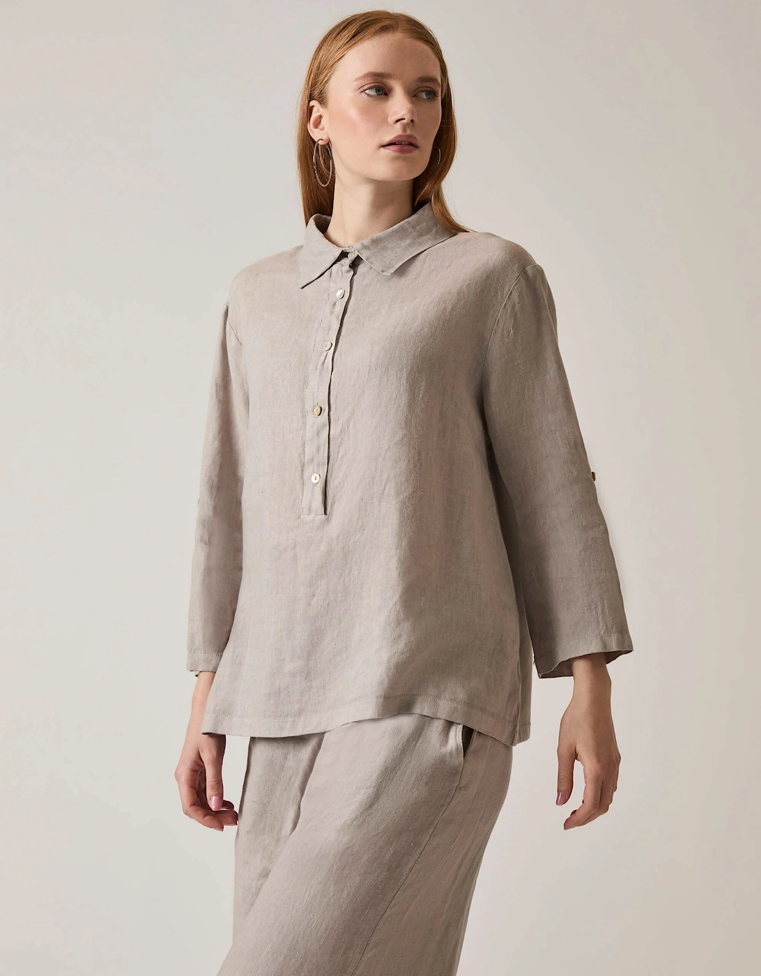 Taupe Linen Blouse - VIP
