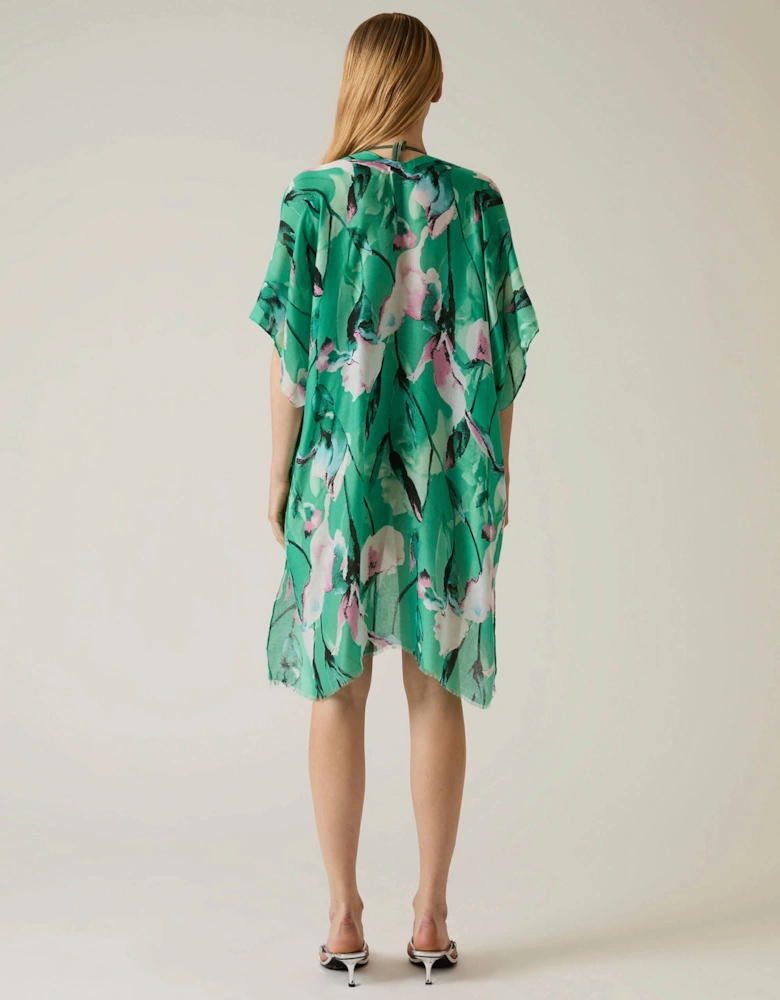 Floral Print Green Kaftan - VIP