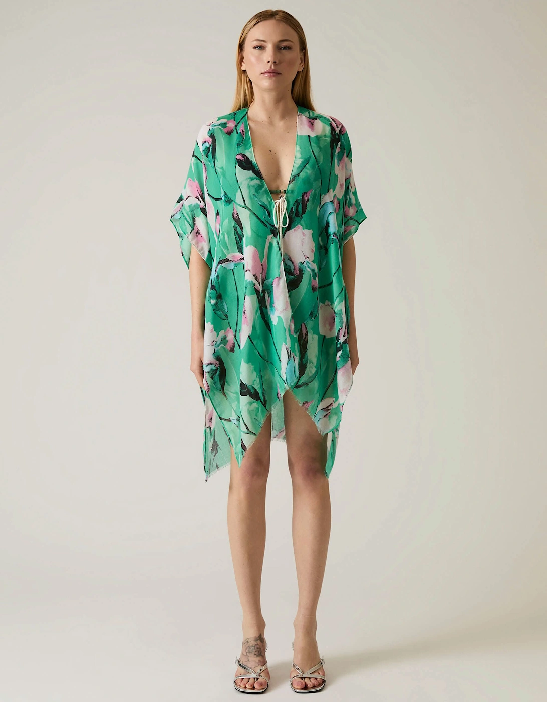 Floral Print Green Kaftan - VIP, 8 of 7