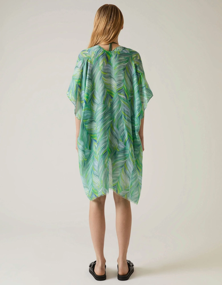 Abstract Print Green Kaftan