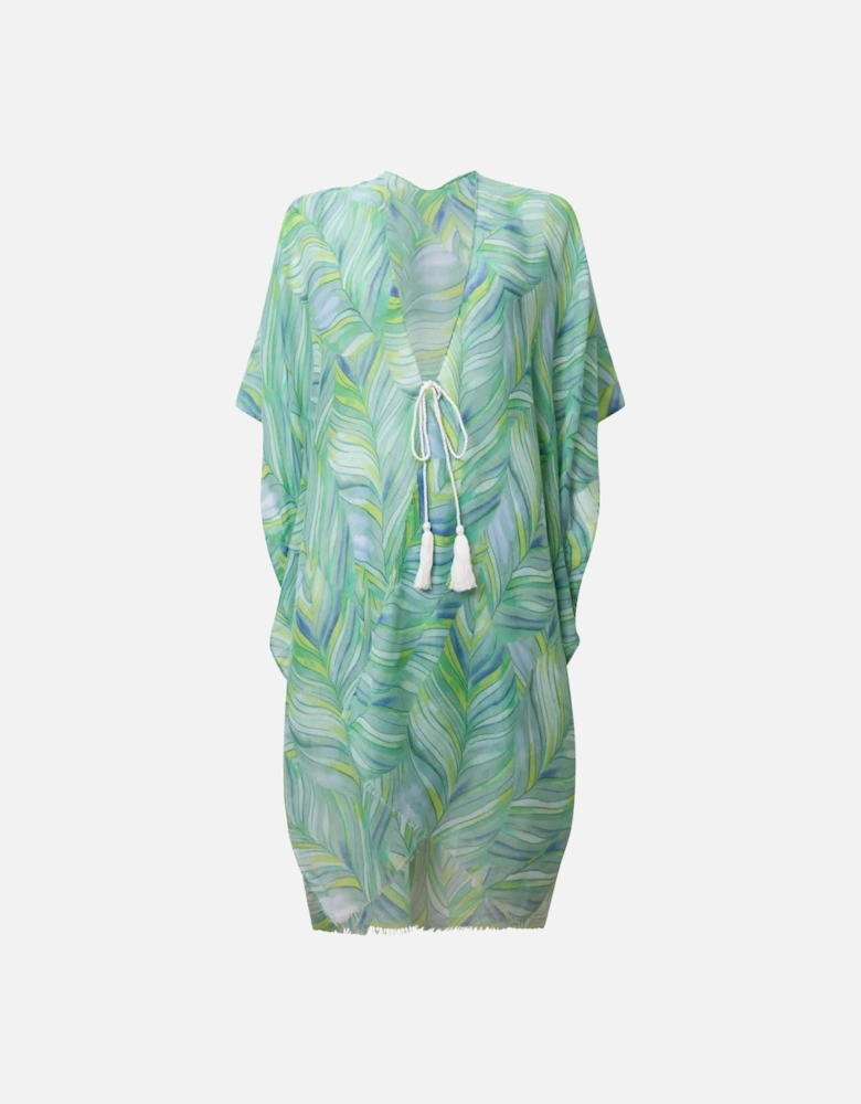 Abstract Print Green Kaftan