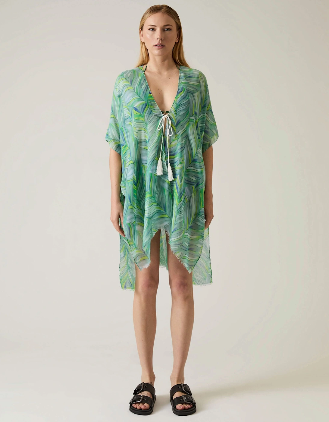 Abstract Print Green Kaftan, 7 of 6