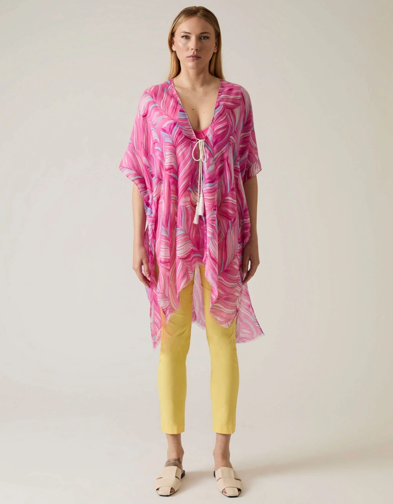 Abstract Print Pink Kaftan