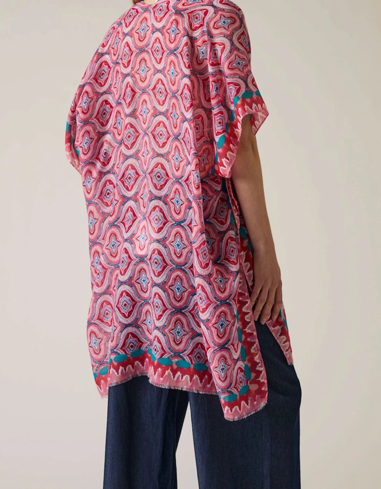 Geometric Print Red Kaftan - VIP