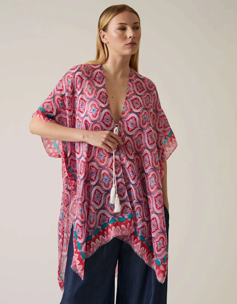 Geometric Print Red Kaftan - VIP
