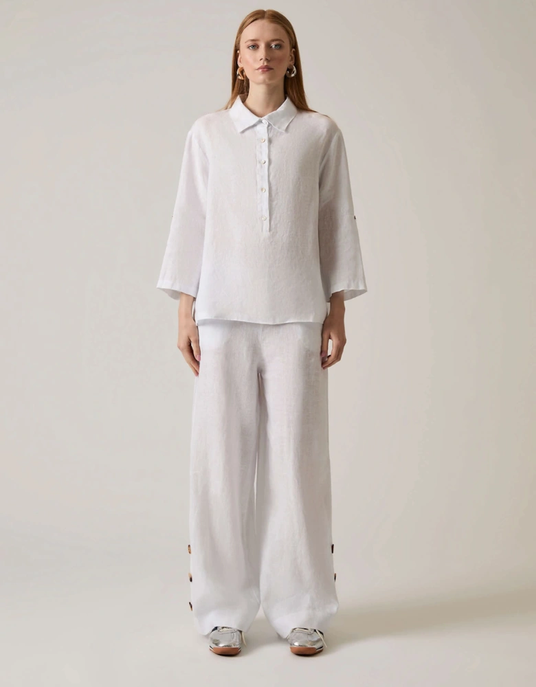 White Linen Blouse
