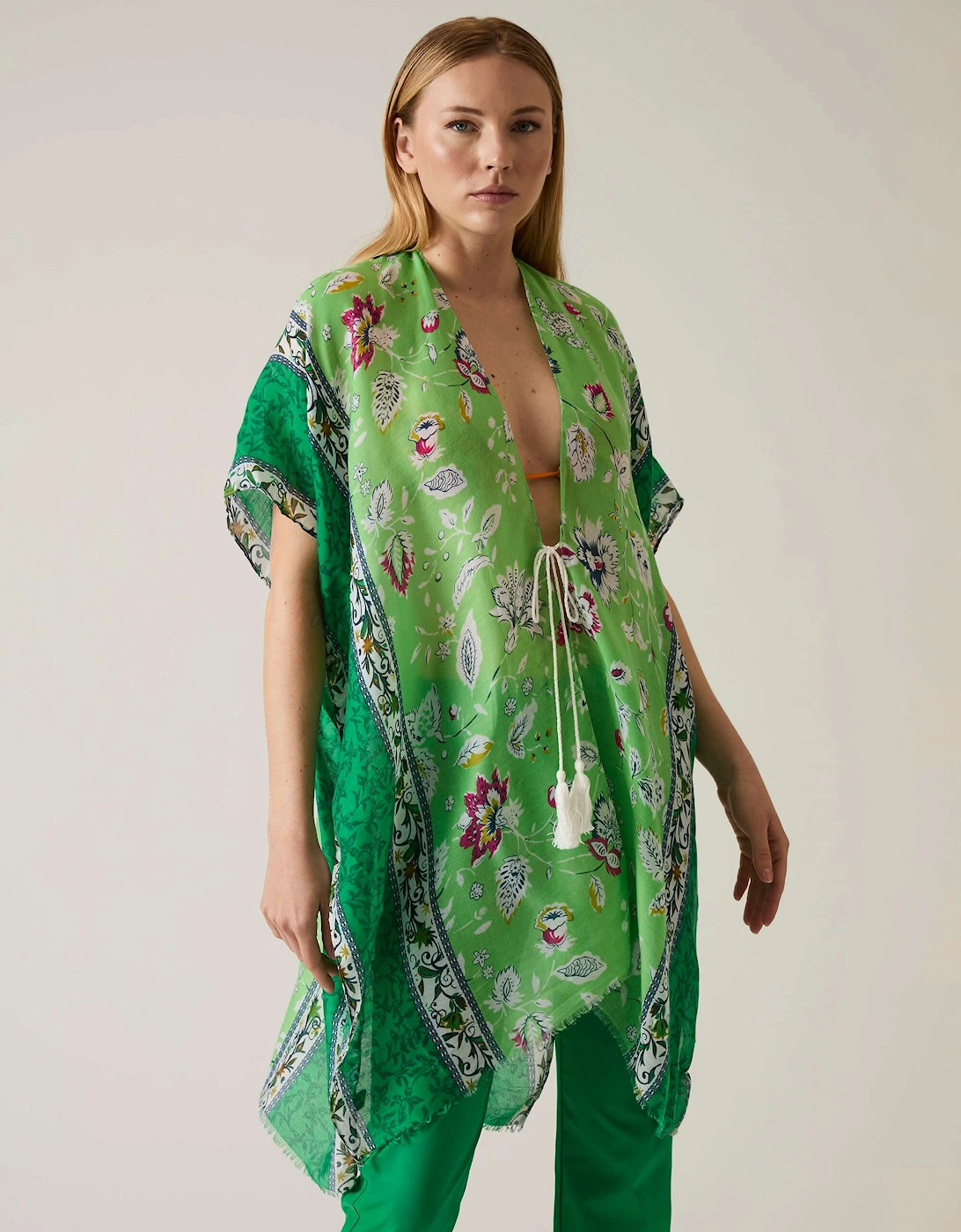 Floral Paisley Green Kaftan - VIP