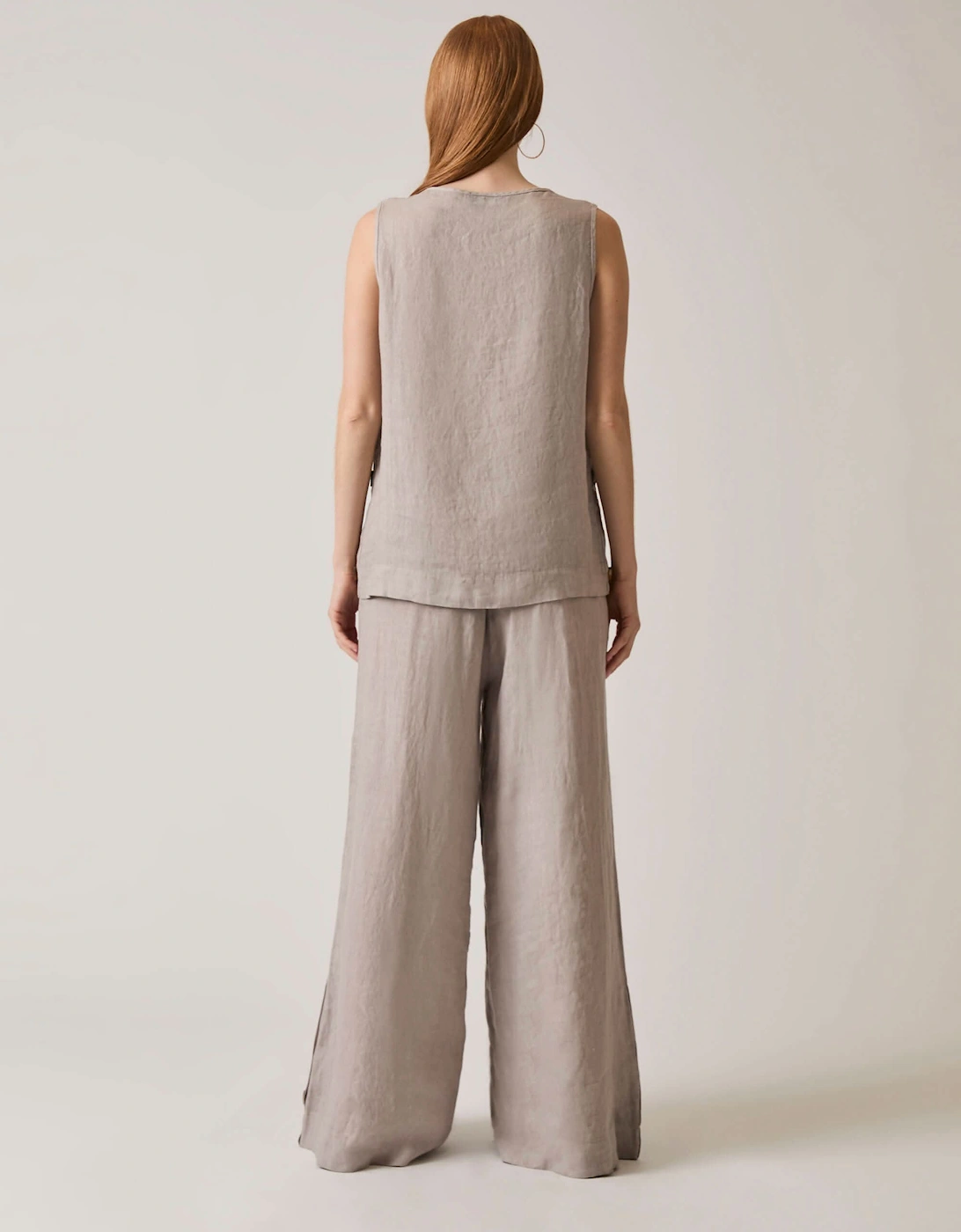 Taupe Linen Button Top - VIP