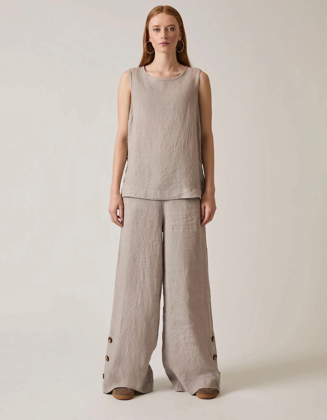 Taupe Linen Button Top - VIP, 7 of 6