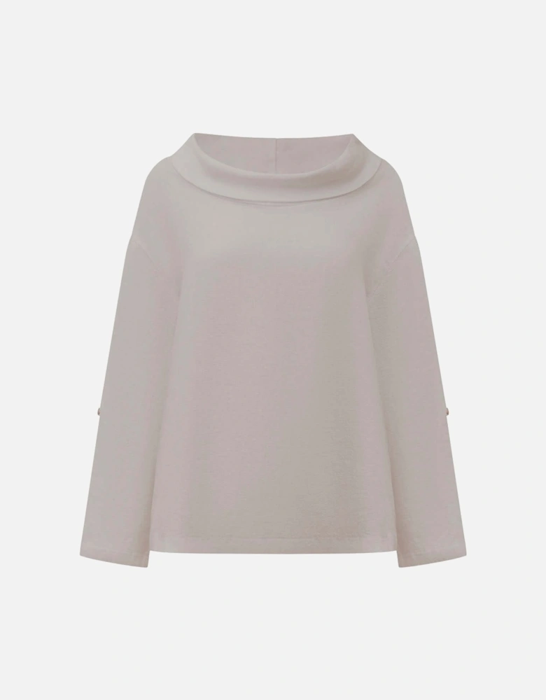 Cowl Neck Linen Taupe Top - VIP