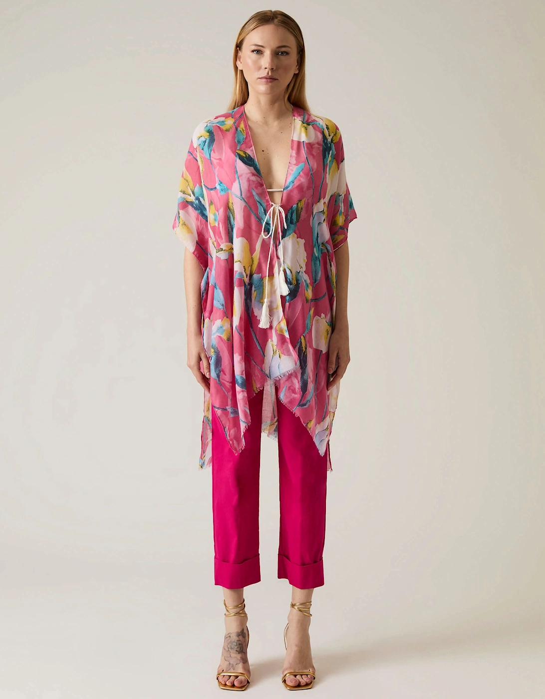 Floral Print Pink Kaftan - VIP, 7 of 6