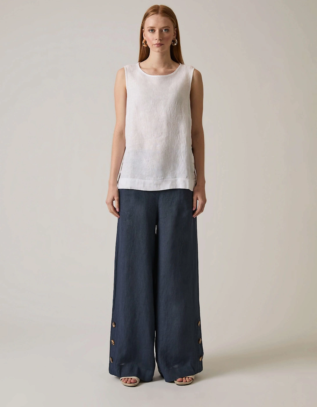 White Linen Button Top, 7 of 6