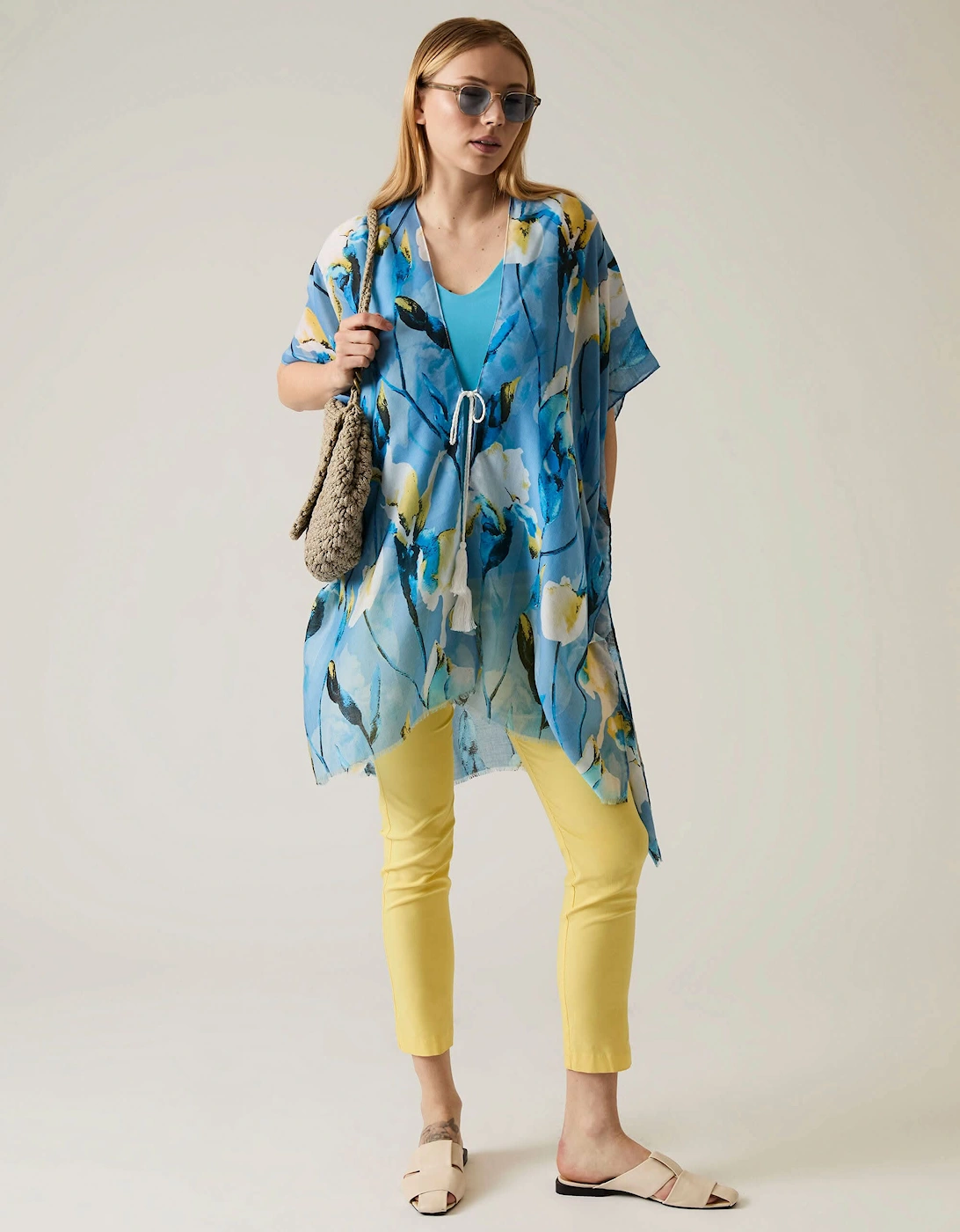 Floral Print Blue Kaftan - VIP