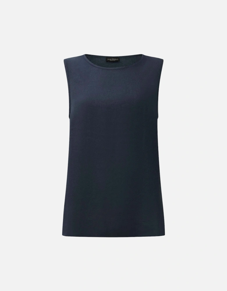 Navy Linen Button Top - VIP