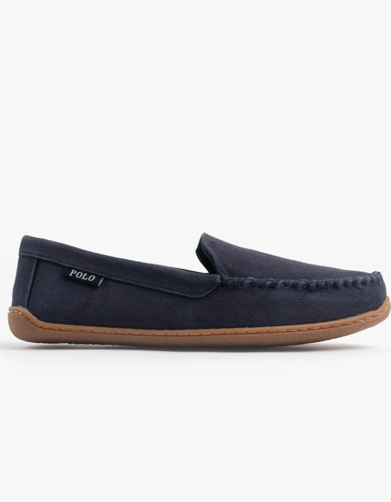 BRENAN Mens Slippers Navy/Paper White