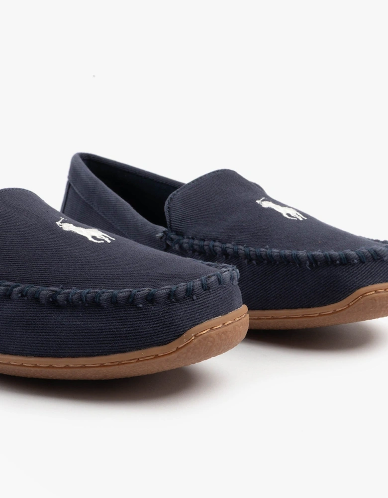 BRENAN Mens Slippers Navy/Paper White