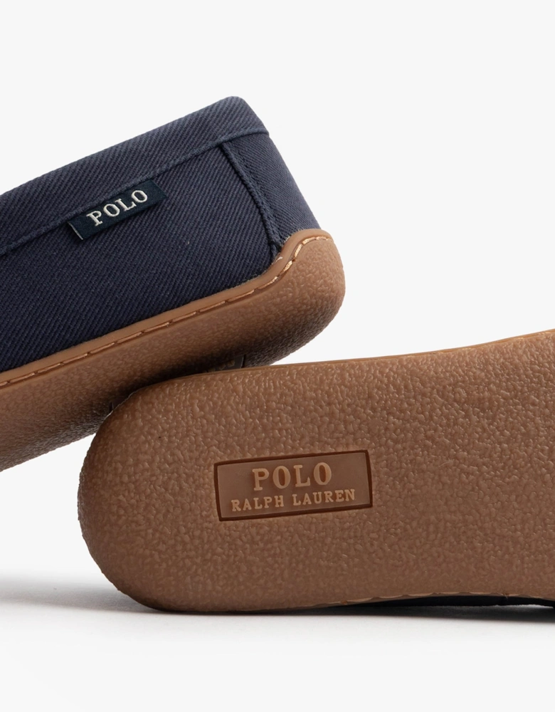 BRENAN Mens Slippers Navy/Paper White