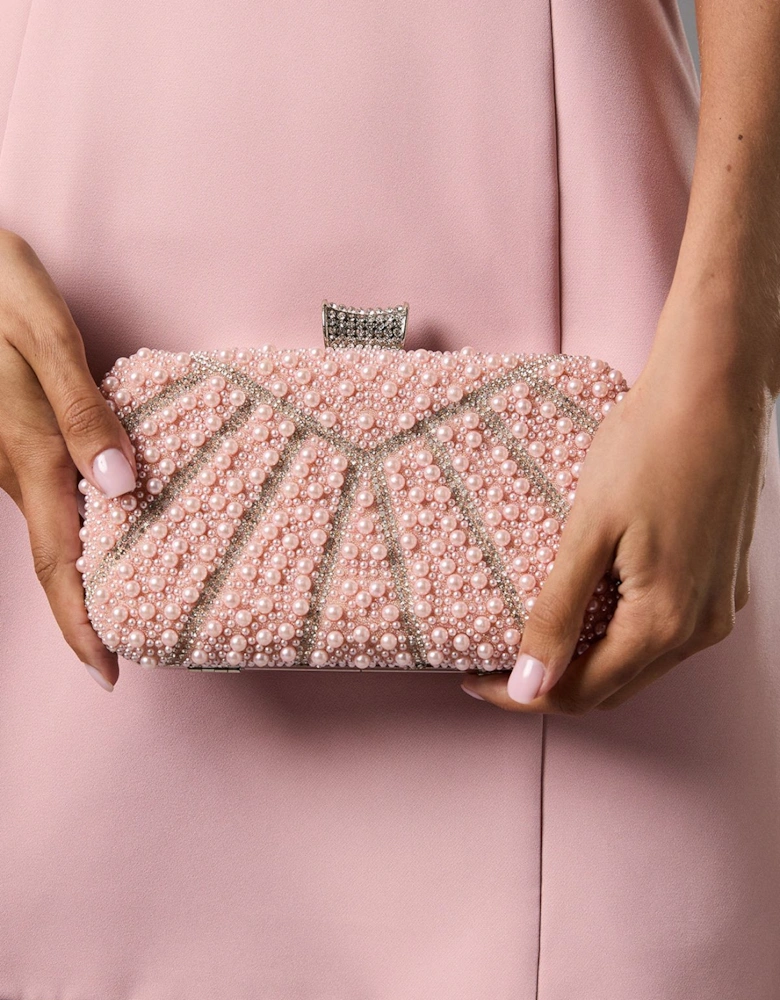 Pearl Detail Clutch Bag