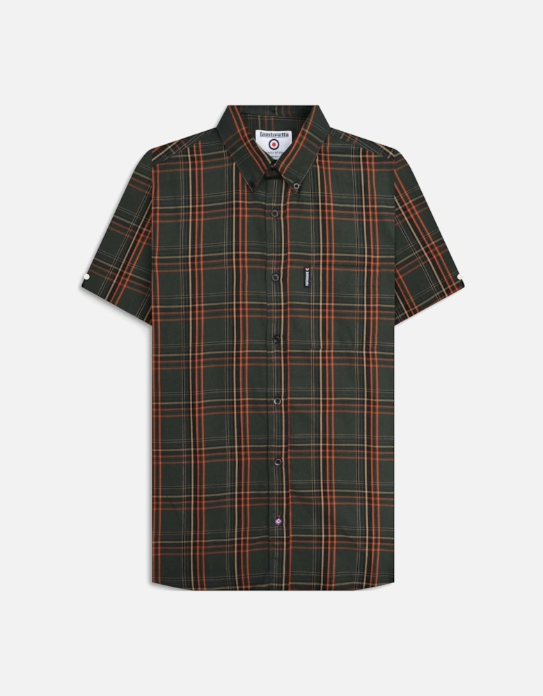 Mens Check Shirt Short Sleeve Shirt