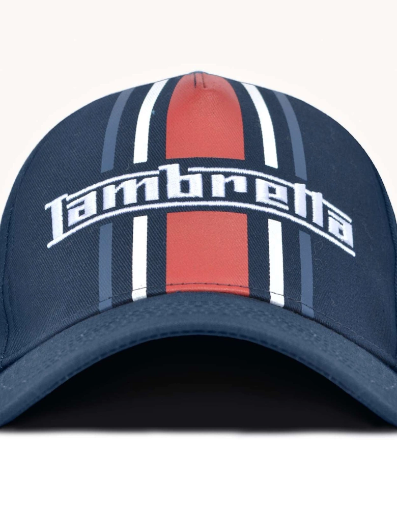 Mens Stripe Cap Baseball Cap - Navy - OS