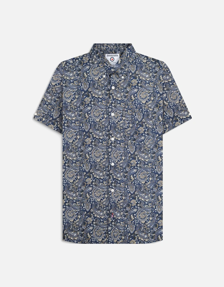 Mens Paisley Shirt Short Sleeve Shirt