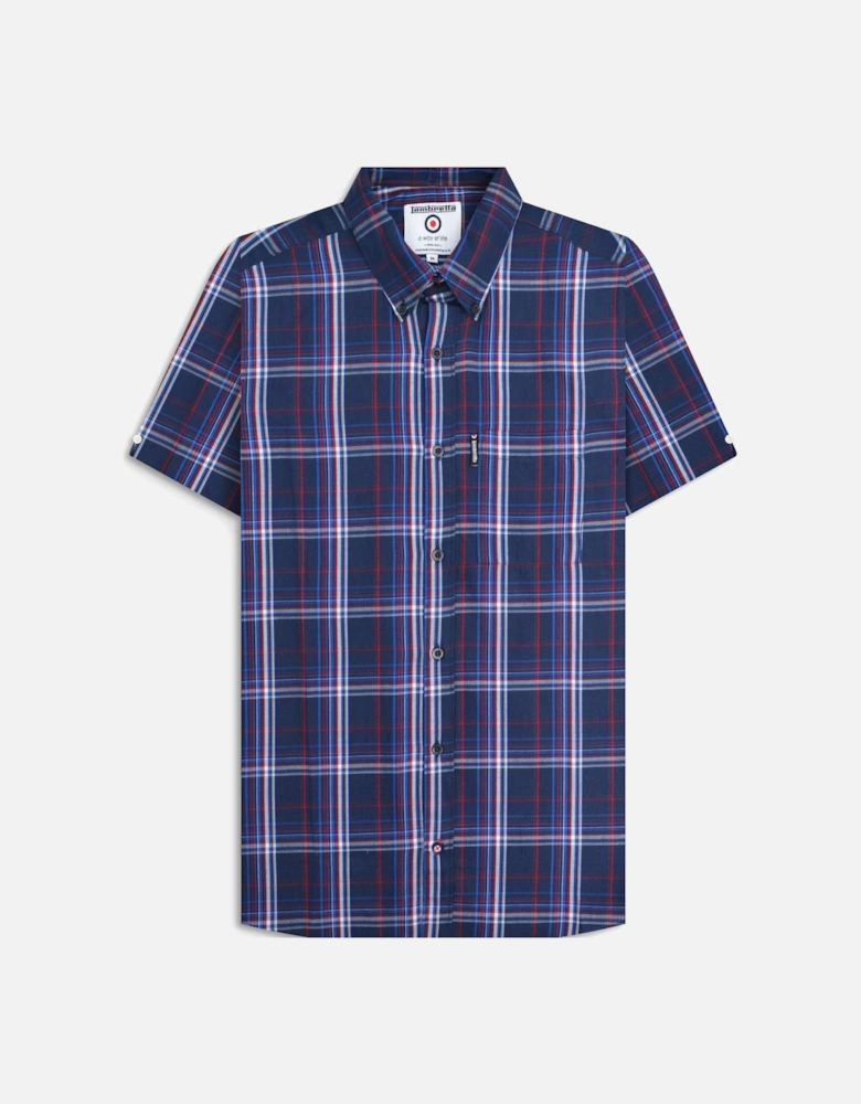 Mens Check Shirt Short Sleeve Shirt