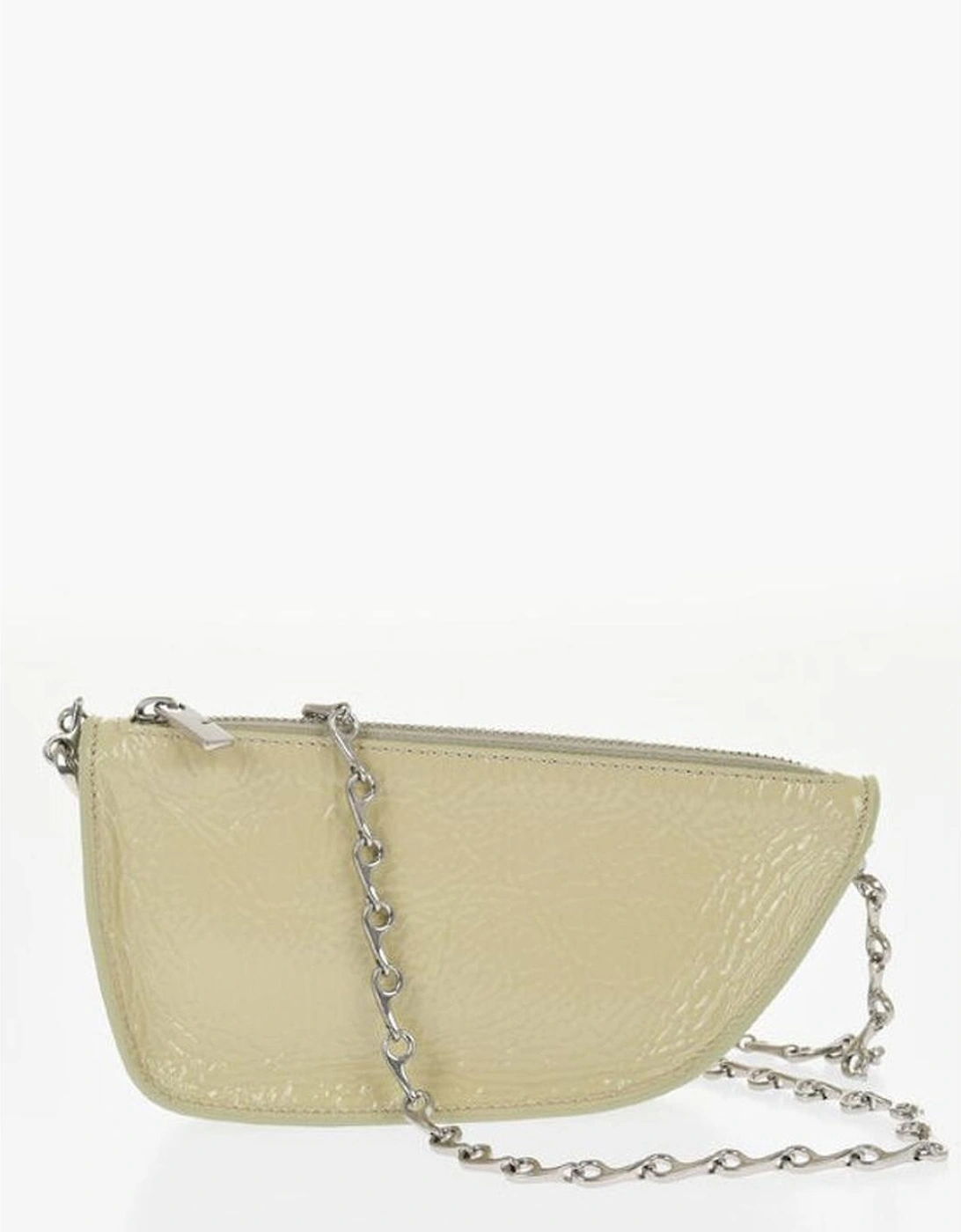 Metal Leather Solid Color Shoulder Bag Women - Beige Clutch Bags, 5 of 4