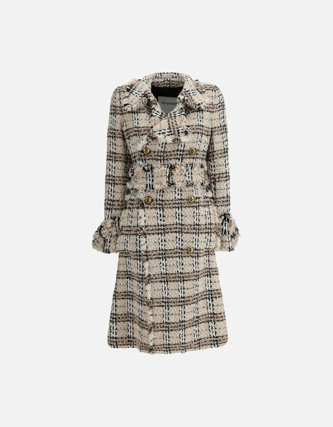 Check Boucle Coat with Equestrian Knight Buttons Women - Multicolor, 4 of 3