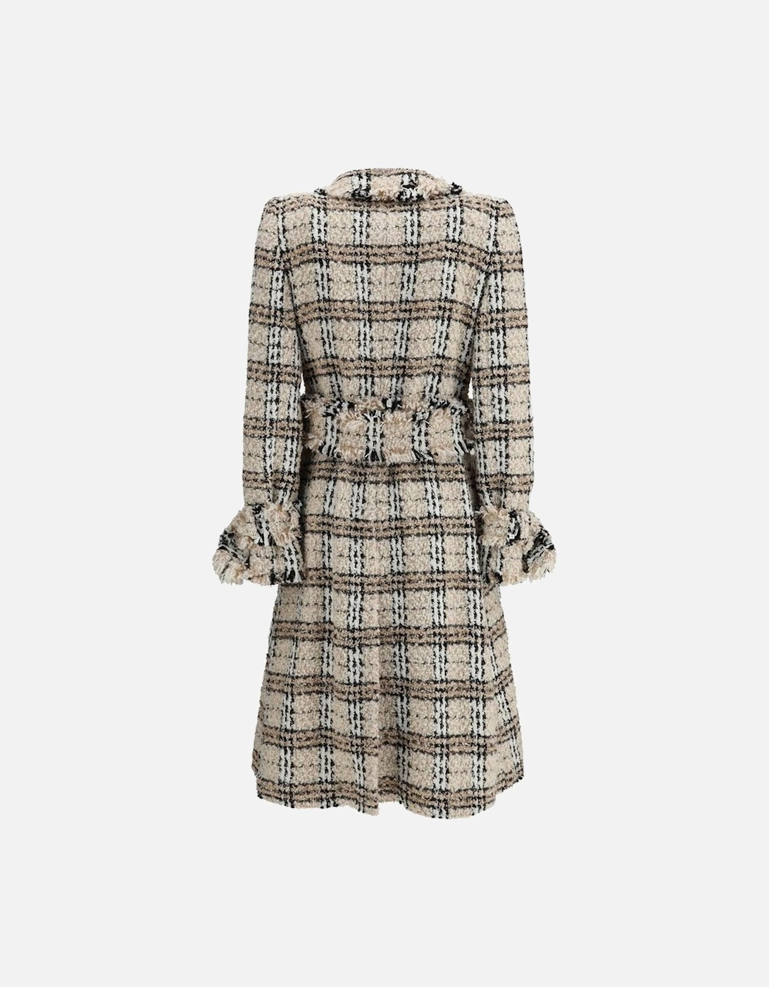 Check Boucle Coat with Equestrian Knight Buttons Women - Multicolor