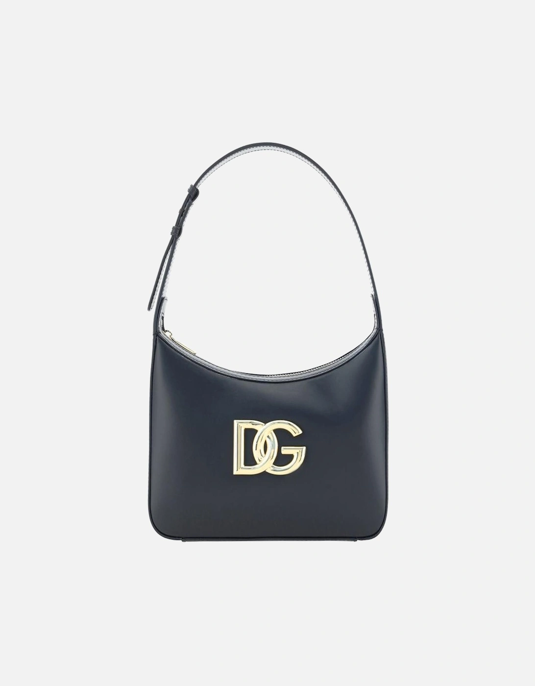 Calfskin Shoulder Bag with Gold-Plated Logo Women - Black, 5 of 4