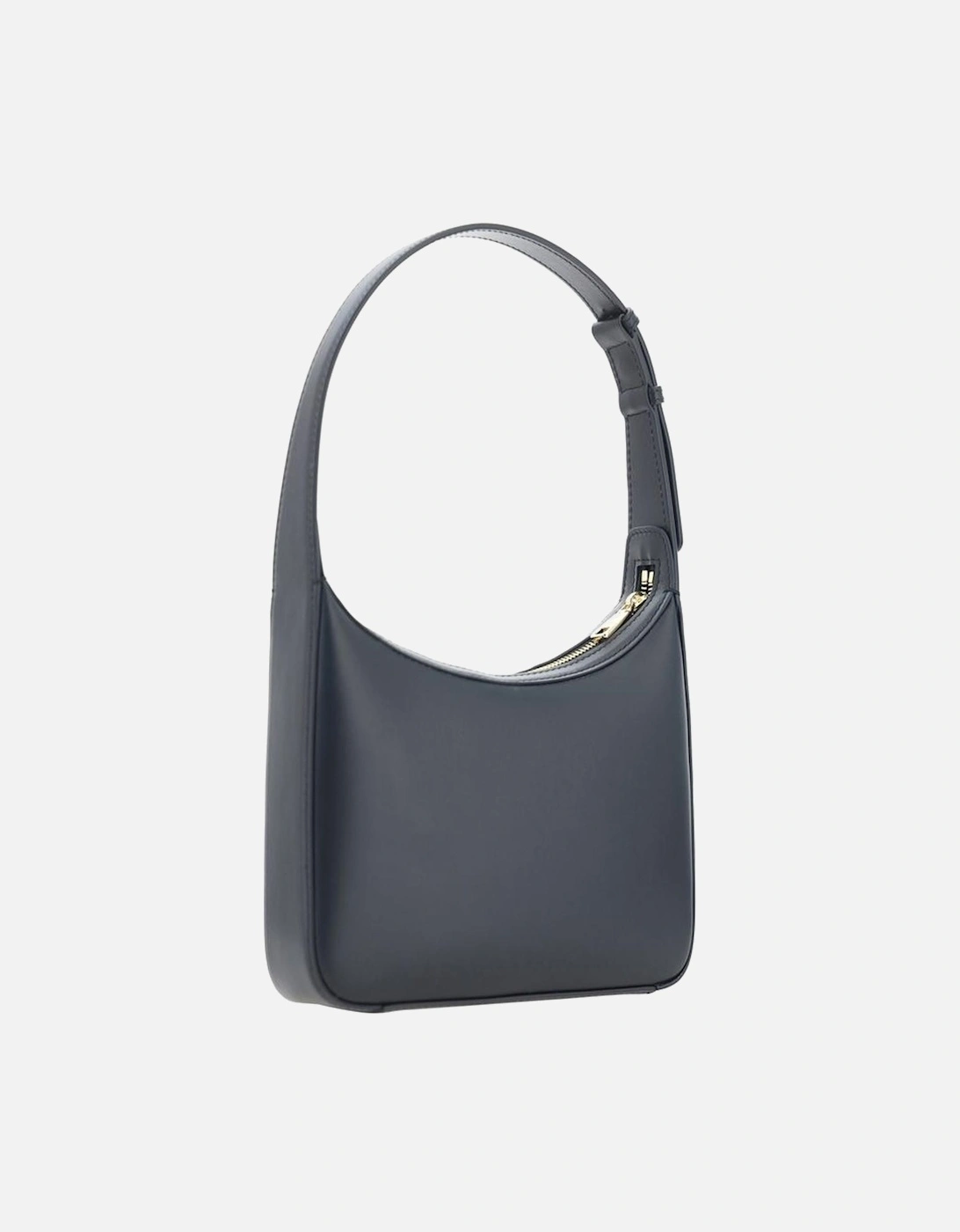 Calfskin Shoulder Bag with Gold-Plated Logo Women - Black