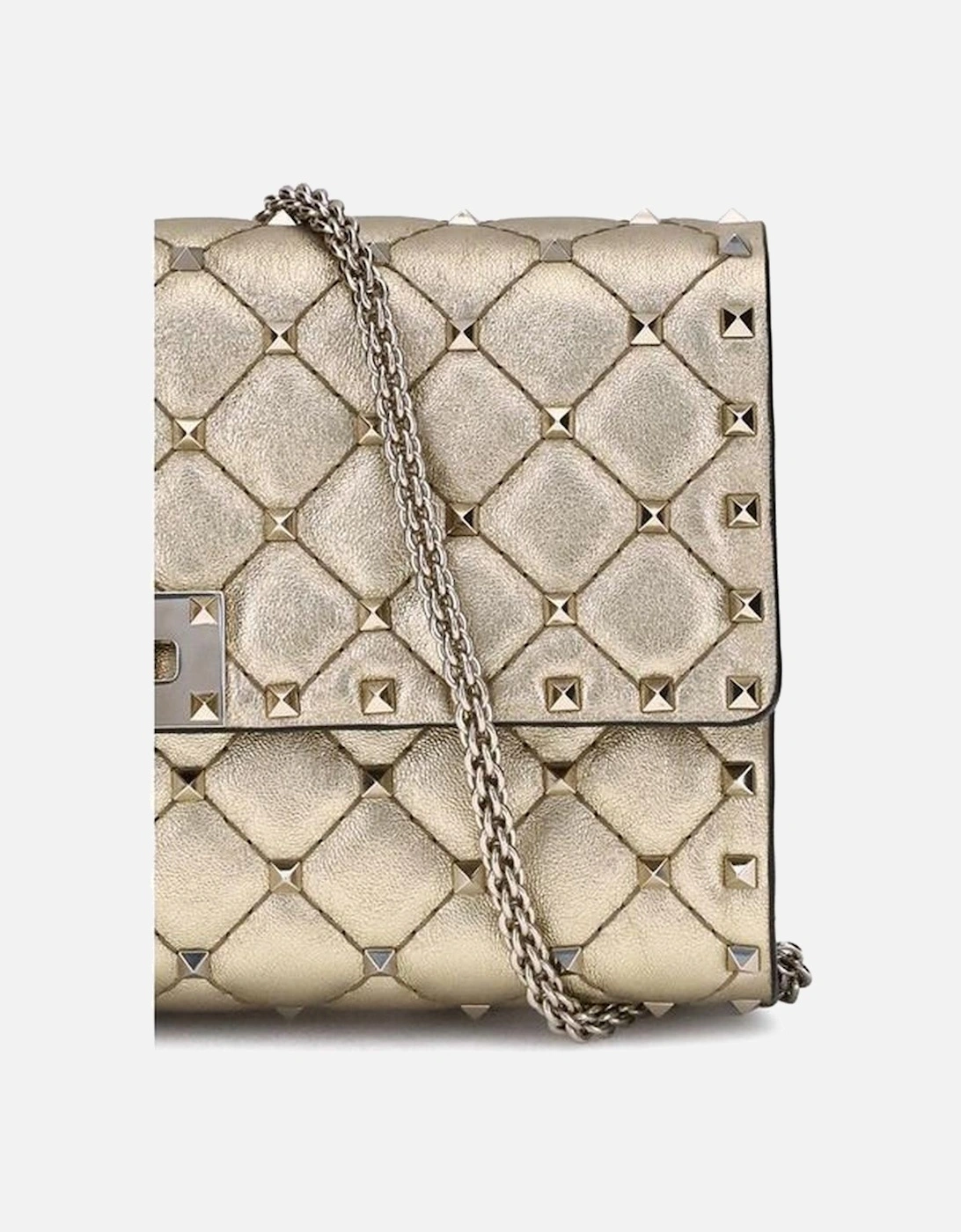Rockstud Spike Quilted Shoulder Bag Women - Gold