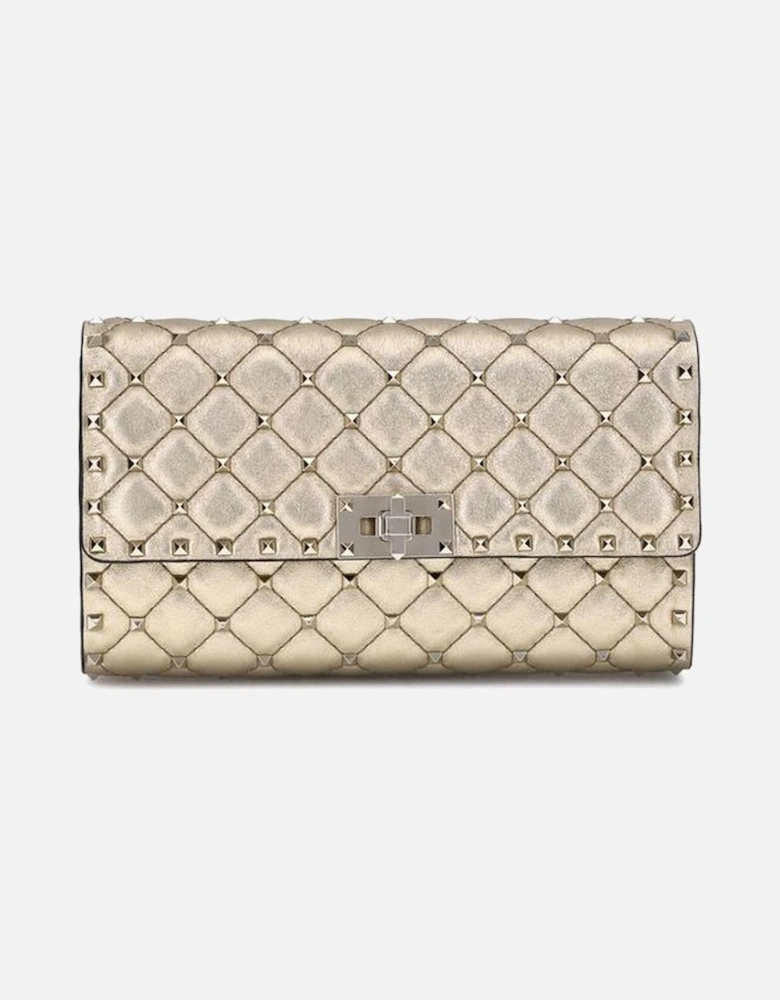 Rockstud Spike Quilted Shoulder Bag Women - Gold