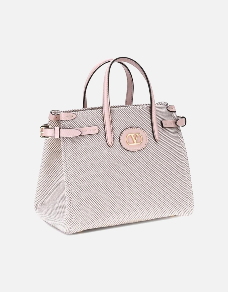 Refined Leather Tote Handbag with Adjustable Strap Women - Beige