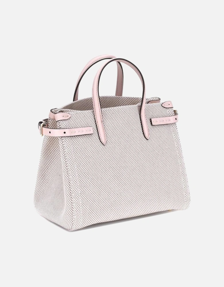 Refined Leather Tote Handbag with Adjustable Strap Women - Beige