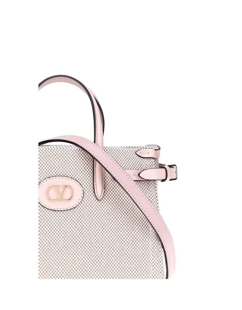 Refined Leather Tote Handbag with Adjustable Strap Women - Beige