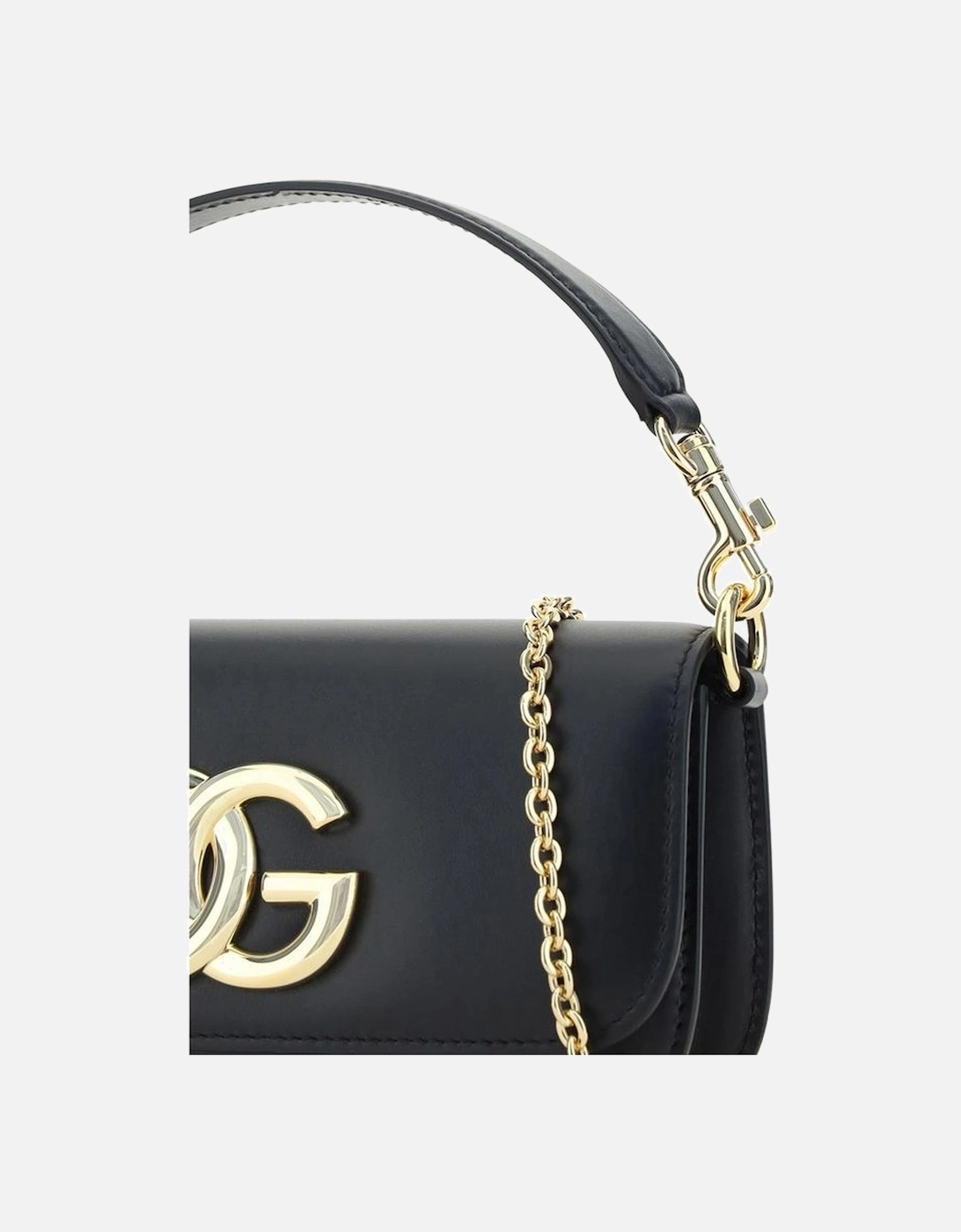 Calfskin Handbag with Removable Chain Strap Women - Black