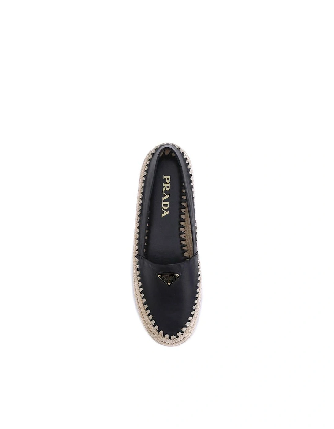 Re-Nylon Espadrilles with Raffia Flatform Sole Women - Black Flat