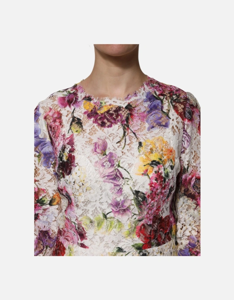 A-line Midi Dress with Long Sleeves Women - Multicolor Dresses