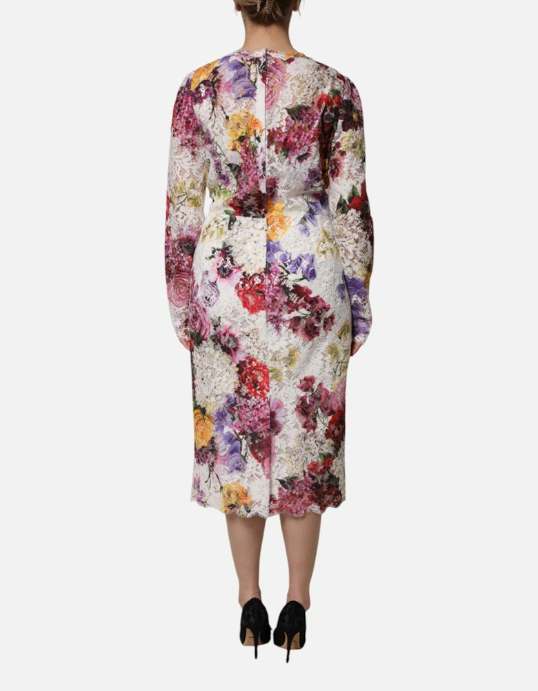A-line Midi Dress with Long Sleeves Women - Multicolor Dresses