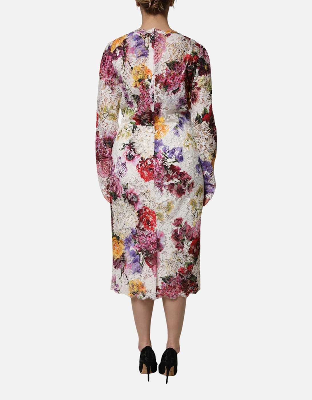 A-line Midi Dress with Long Sleeves Women - Multicolor Dresses