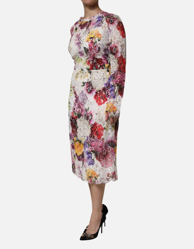A-line Midi Dress with Long Sleeves Women - Multicolor Dresses