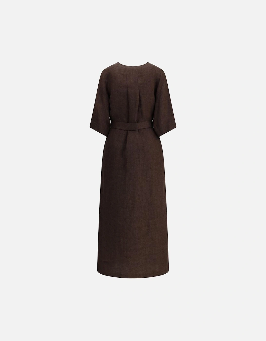 Betulla Long Dress with V-Neck and Side Slits Women - Brown Dresses