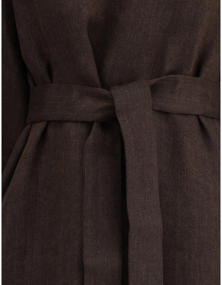 Betulla Long Dress with V-Neck and Side Slits Women - Brown Dresses