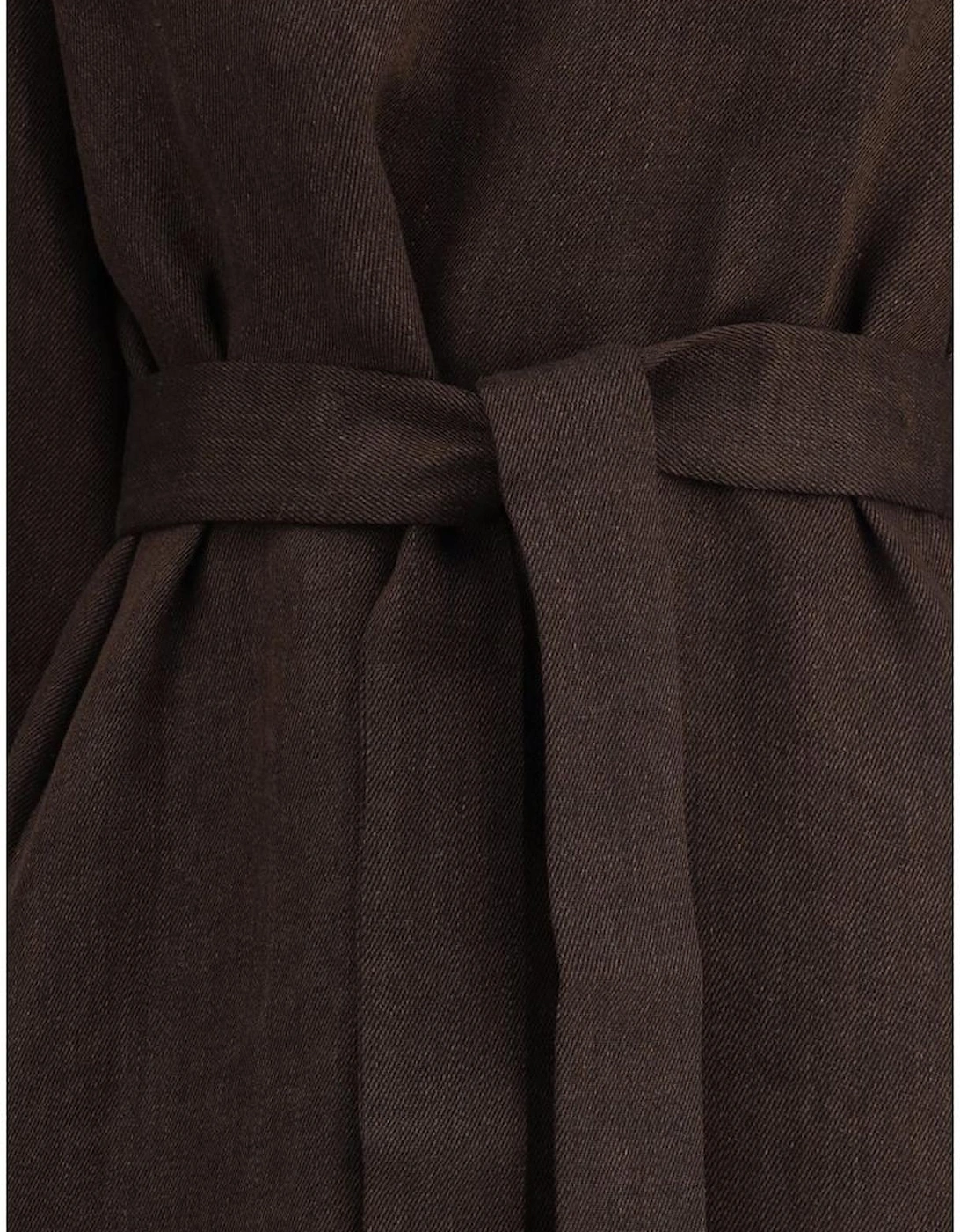 Betulla Long Dress with V-Neck and Side Slits Women - Brown Dresses