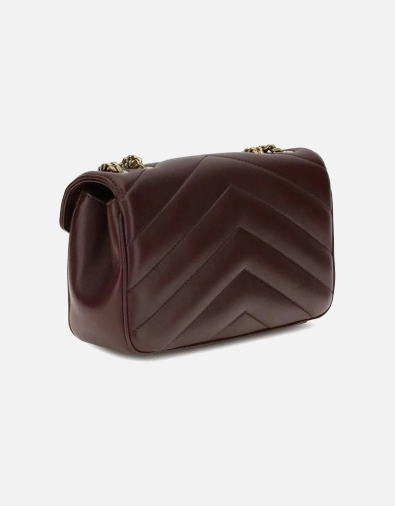 Quilted Shoulder Bag with Chain Strap Women - Bordeaux